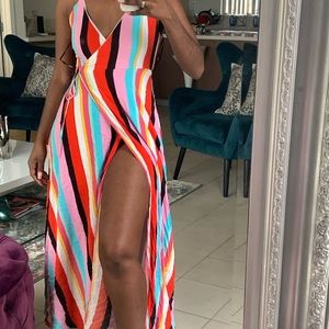 Striped Wrap Dress